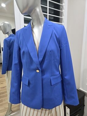 Calvin Klein Royal Blue Single-Button Blazer, Brand New W/ Tag